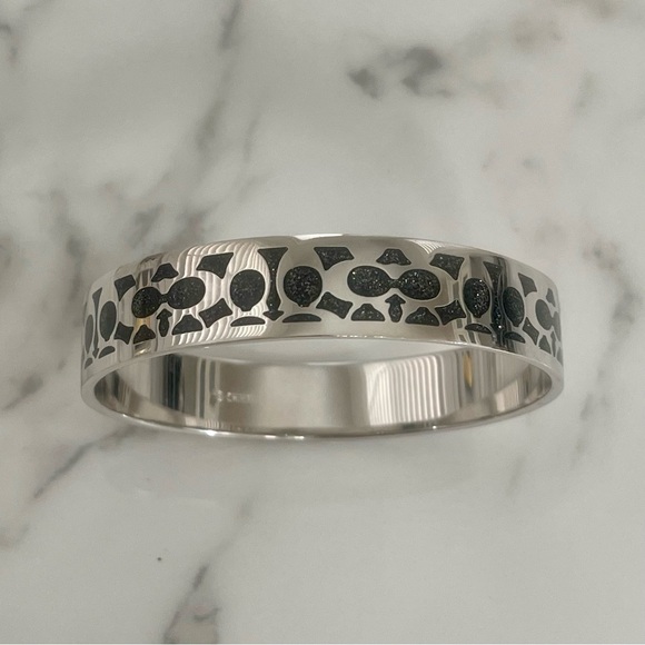 Coach bangle bracelet in black and silver tones - Picture 4 of 5